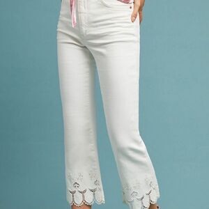 Anthropologie Pilcro High-Rise Cropped Flare Jeans White Size 26